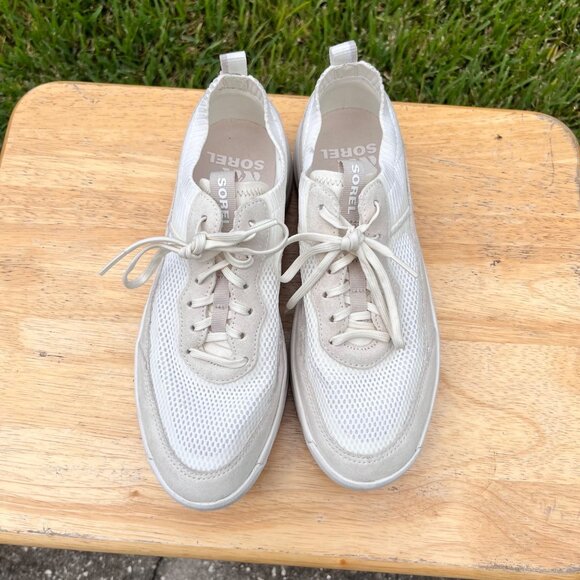 SOREL Ona 503 Low Knit Platform Sneakers in Sea Salt Chalk Size 9.5 - Picture 2 of 10
